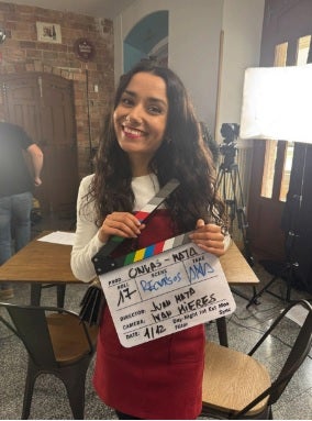 La actriz Ana Santos, en el set de rodaje.